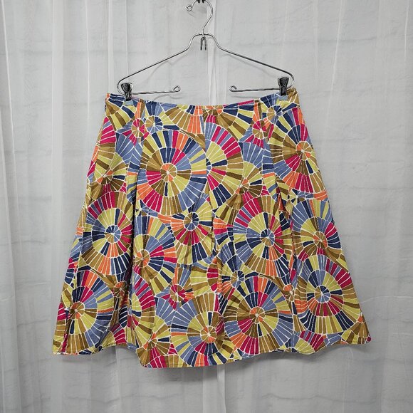 Vintage Talbots Blue Green Kaleidoscope A-line Peasant Skirt Boho 14 - Picture 10 of 10